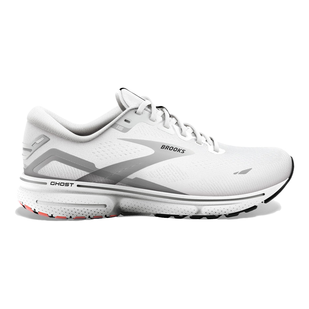 Brooks-Men's Brooks Ghost 15-White/Black/Flame-Pacers Running