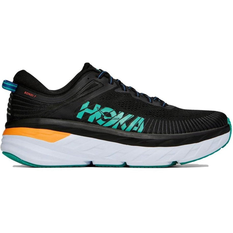 HOKA ONE ONE-Men's HOKA ONE ONE Bondi 7-Black/Atlantis-Pacers Running