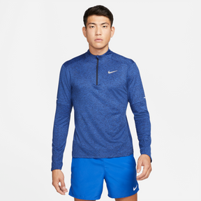 Nike-Men's Nike Dri-Fit Element 1/4 Zip Top-Obsidian/Game Royal/Reflective Silver-Pacers Running