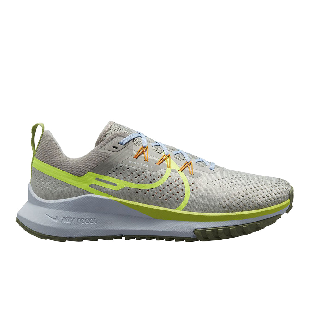 Nike-Men's Nike React Pegasus Trail 4-Lt Iron Ore/Volt-Cobblestone-Pacers Running