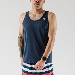 Rabbit-Men's Rabbit Welcome to the Gun Show Perf ICE Tank-Dress Blues-Pacers Running