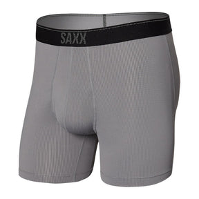 Saxx-Men's Saxx Quest Quick Dry Mesh Boxer Brief Fly-Dark Charcoal II-Pacers Running