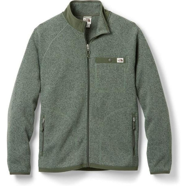 The North Face-Men's The North Face Gordon Lyons Fleece Full Zip Jacket-Light Green Heather/Thyme-Pacers Running