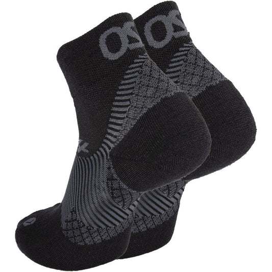 OS1st-OS1st FS4 Merino Plantar Fasciitis Compression Socks - Quarter-Black-Pacers Running