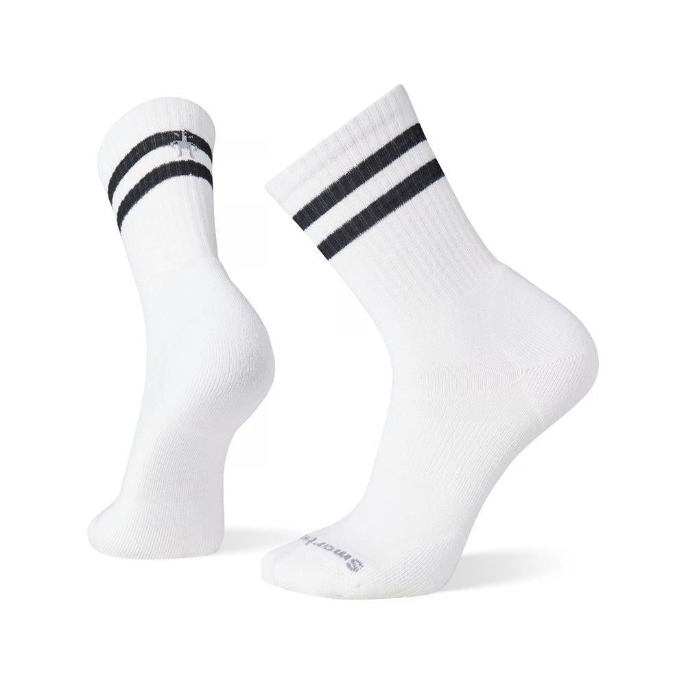 Smartwool-Unisex Smartwool Athletic Stripe Crew Socks-White-Pacers Running
