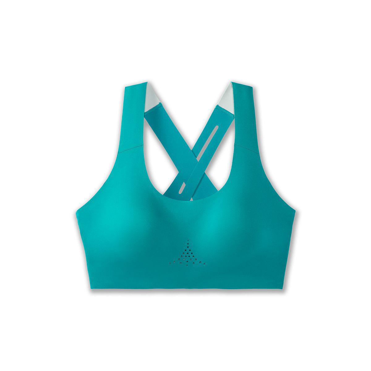 Brooks Running Sports Bra Size Small 32 AB-34A in Blue + Green