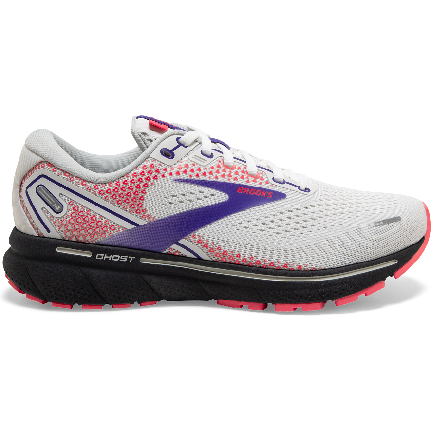 Brooks-Women's Brooks Ghost 14-White/Purple/Coral-Pacers Running