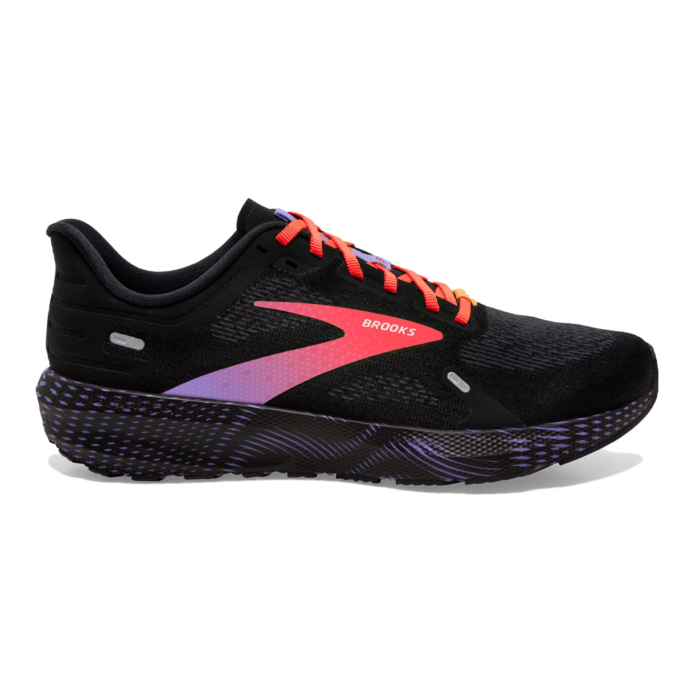 Brooks-Women's Brooks Launch 9-Black/Coral/Purple-Pacers Running