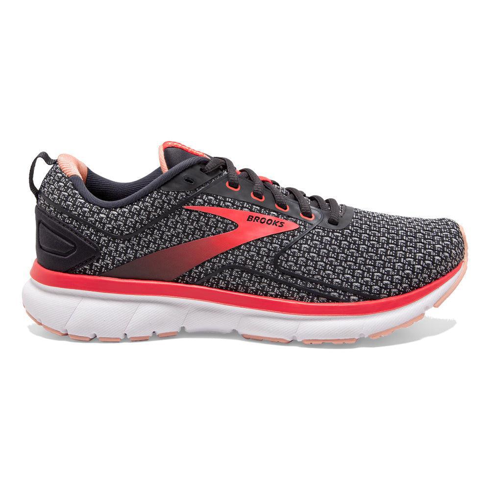 Brooks-Women's Brooks Transmit 3-Ebony/Oyster/Hot Coral-Pacers Running