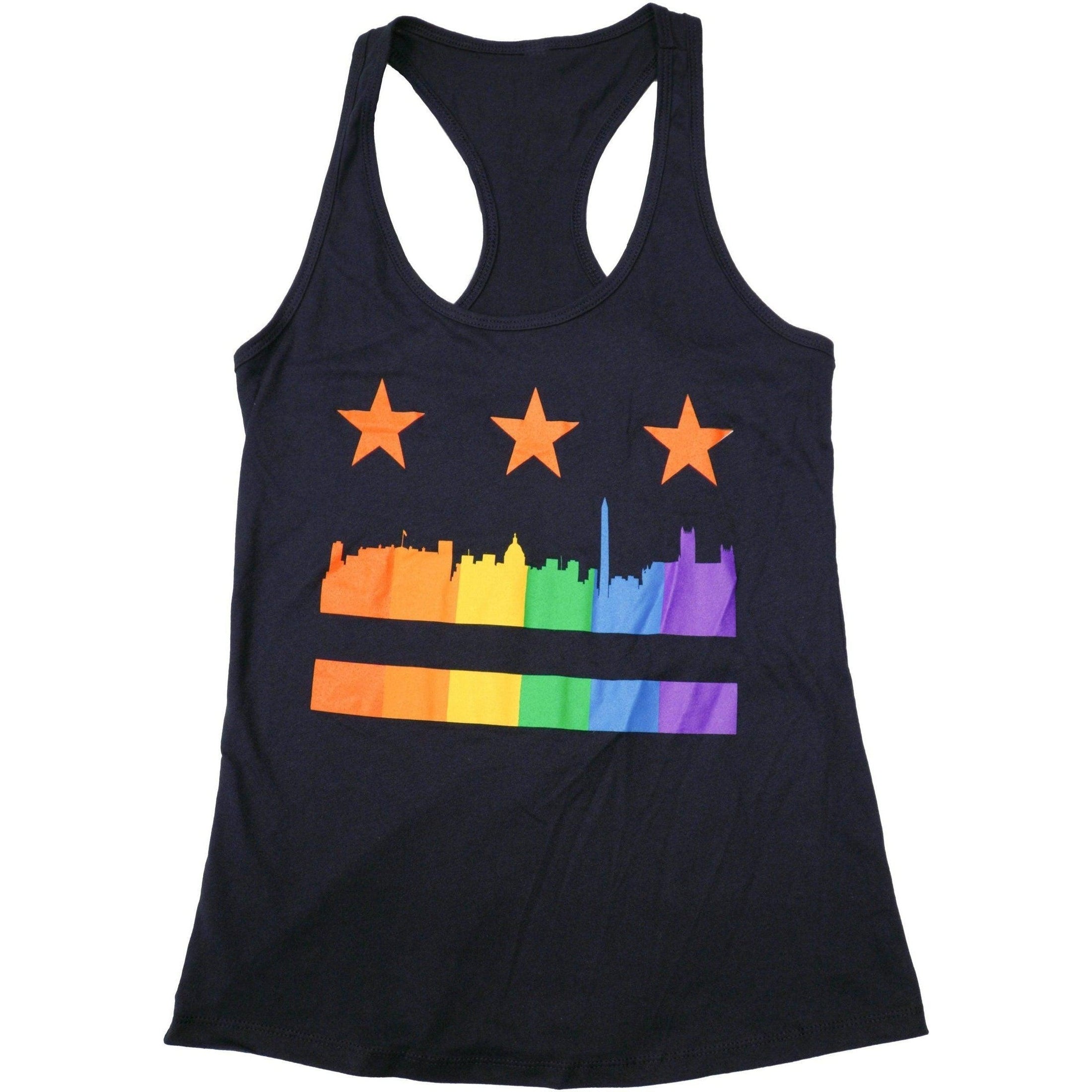 Pacers Running-Women's D.C. Flag Pride Tank-BLACK/RAINBOW-Pacers Running