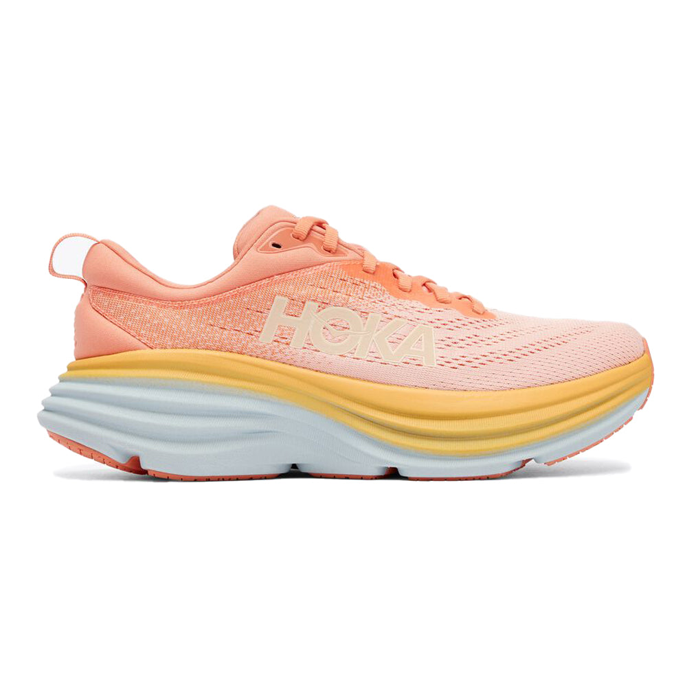 HOKA ONE ONE-Women's HOKA ONE ONE Bondi 8-Shell Coral/Peach Parfait-Pacers Running