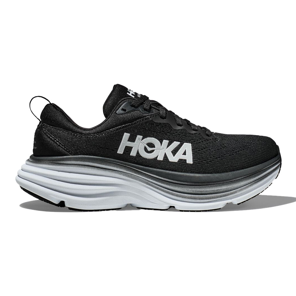 HOKA ONE ONE-Women's HOKA ONE ONE Bondi 8-Black/White-Pacers Running