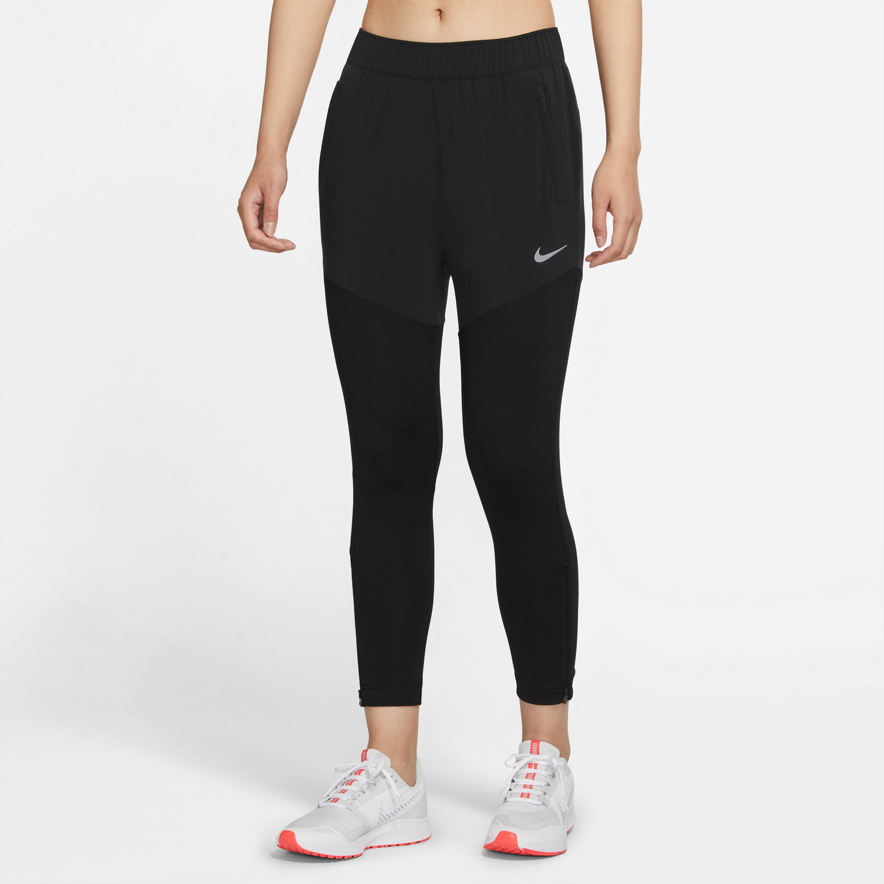 Nike-Women's Nike Dri-FIT Essential Tight-Black/Reflective Silver-Pacers Running