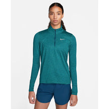 Nike-Women's Nike Element 1/2 Zip Long Sleeve-Valerian Blue/Reflective Silver-Pacers Running