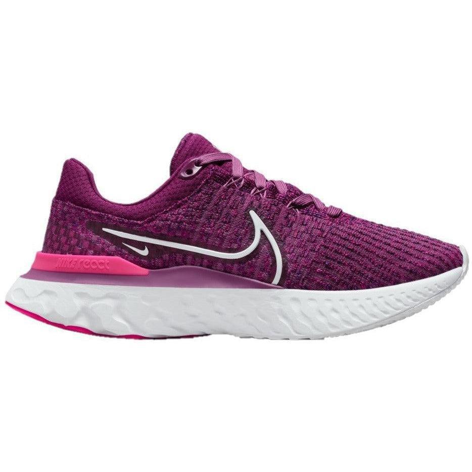Nike-Women's Nike React Infinity Run Flyknit 3-Light Bordeaux/White-Pink-Prime-Sangria-Pacers Running