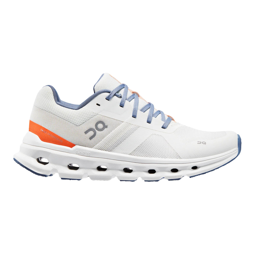 On-Women's On Cloudrunner-Undyed-White/Flame-Pacers Running
