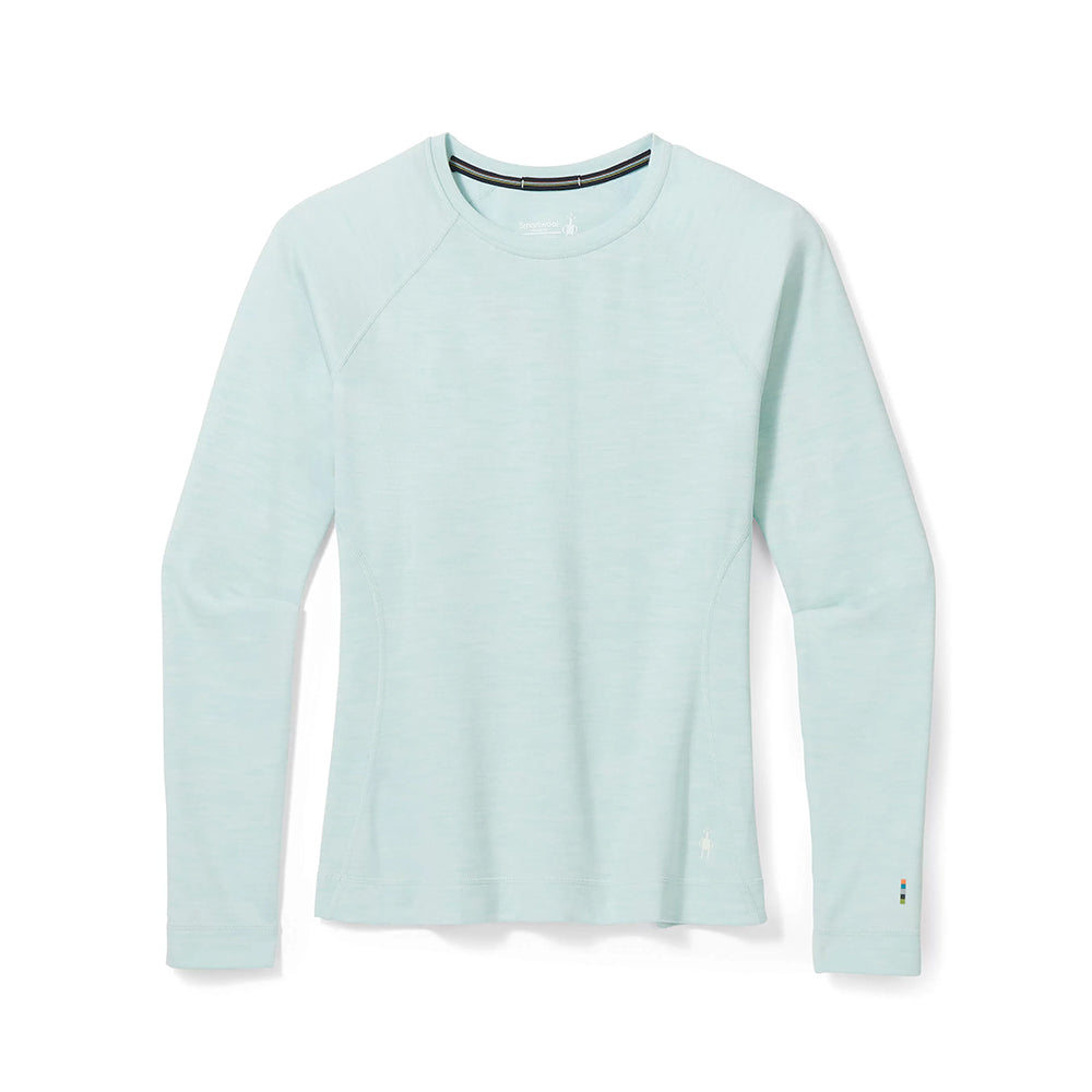 Smartwool-Women's Smartwool Classic Thermal Merino Base Layer Crew-Bleached Aqua Heather-Pacers Running