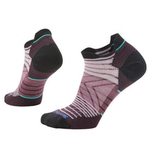Smartwool-Women's Smartwool Run Zero Cushion Stripe Low Ankle Sock-Purple Eclipse-Pacers Running