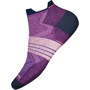 Smartwool-Women's Smartwool Run Zero Cushion Stripe Low Ankle Socks-Meadow Mauve-Pacers Running