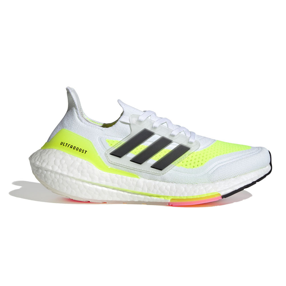 Adidas-Women's Ultraboost 21-White/Yellow-Pacers Running